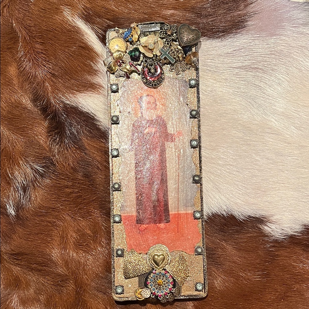 Decorative Religious Icon Plaque with Embellishments